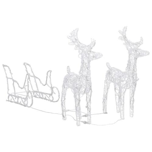 Rensdyr og kane 240 LED'er juledekoration akryl