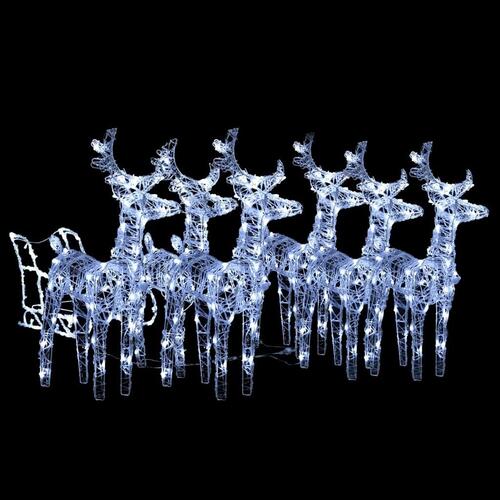 Rensdyr og kane julefigur 320 LED'er akryl