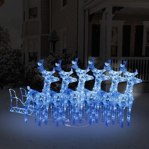 Rensdyr og kane julefigur 320 LED'er akryl