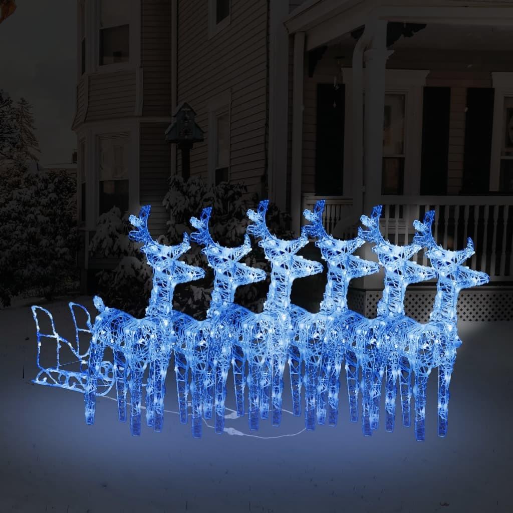 Rensdyr og kane julefigur 320 LED'er akryl