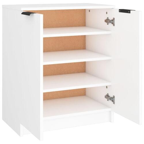 Skoskab 59x35x70 cm konstrueret træ hvid