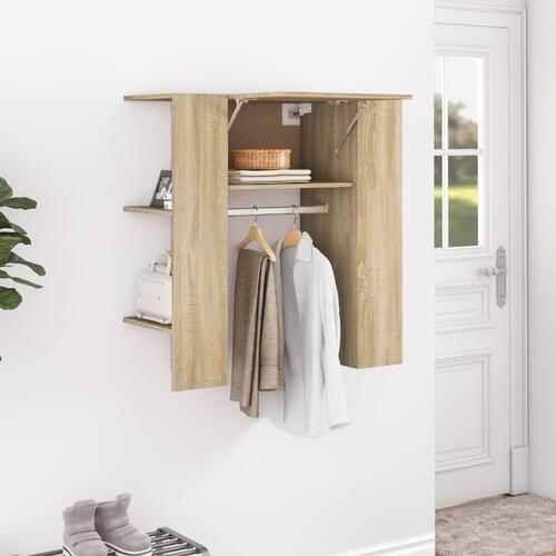Entrémøbel 97,5x37x99 cm konstrueret træ sonoma-eg