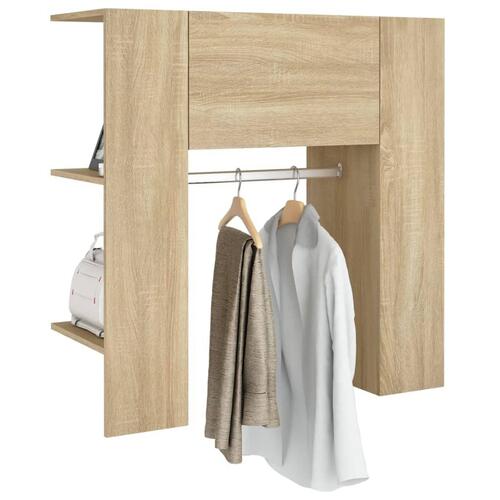 Entrémøbel 97,5x37x99 cm konstrueret træ sonoma-eg