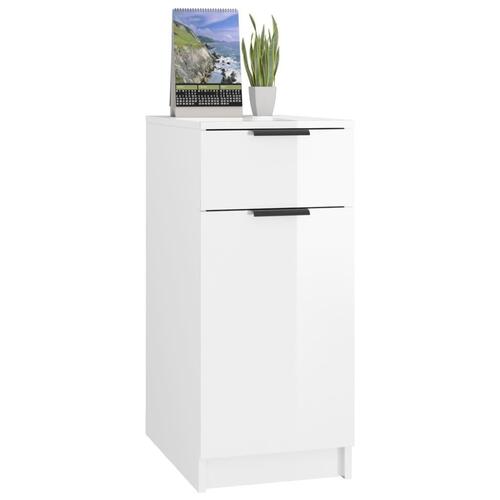 Skrivebord 33,5x50x75 cm konstrueret træ hvid højglans