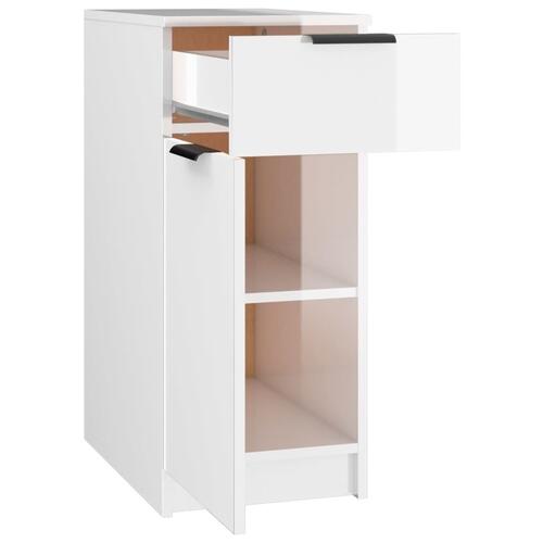Skrivebord 33,5x50x75 cm konstrueret træ hvid højglans