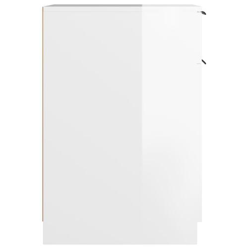 Skrivebord 33,5x50x75 cm konstrueret træ hvid højglans