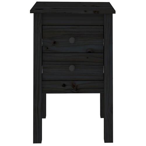 Sengeborde 2 stk. 40x35x61,5 cm massivt fyrretræ sort