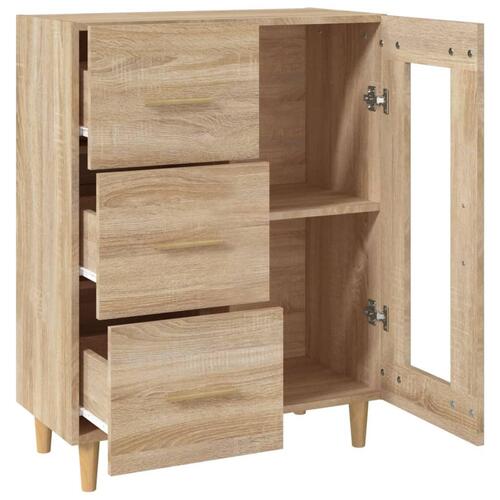 Skænk 69,5x34x90 cm konstrueret træ sonoma-eg