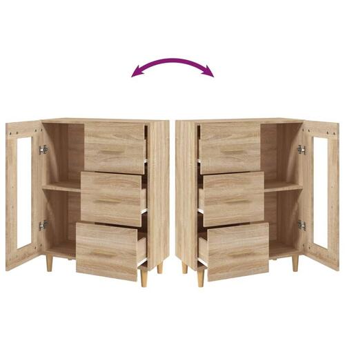 Skænk 69,5x34x90 cm konstrueret træ sonoma-eg