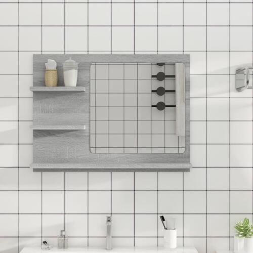 Badeværelsesspejl 60x10,5x45 cm konstrueret træ grå sonoma-eg