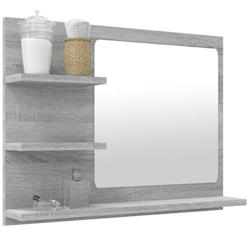 Badeværelsesspejl 60x10,5x45 cm konstrueret træ grå sonoma-eg