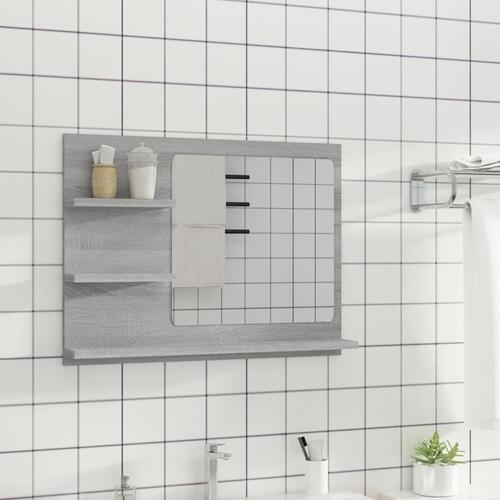 Badeværelsesspejl 60x10,5x45 cm konstrueret træ grå sonoma-eg