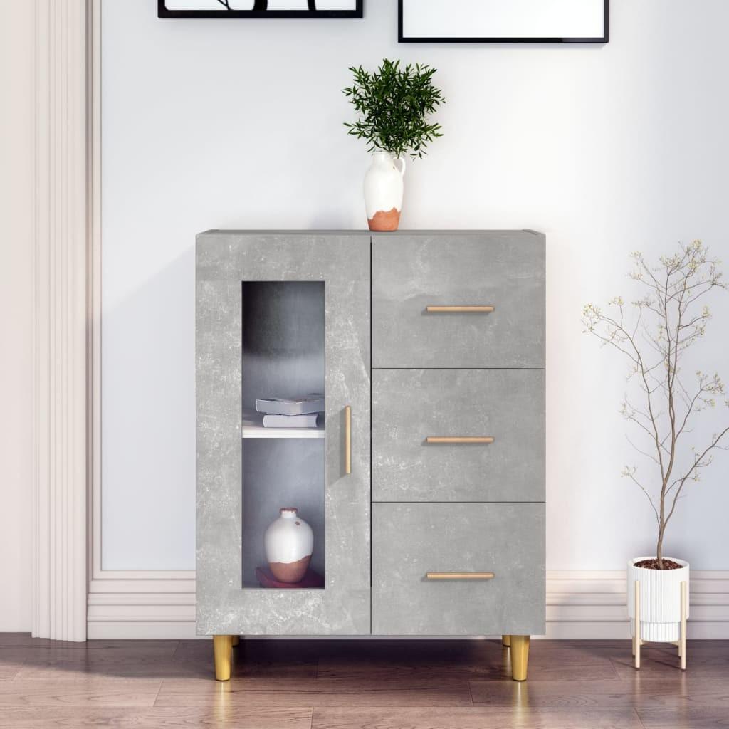 Skænk 69,5x34x90 cm konstrueret træ betongrå