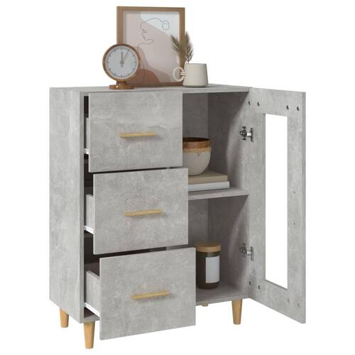 Skænk 69,5x34x90 cm konstrueret træ betongrå