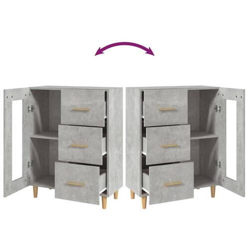 Skænk 69,5x34x90 cm konstrueret træ betongrå