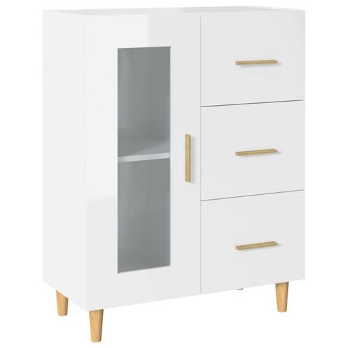 Skænk 69,5x34x90 cm konstrueret træ hvid højglans