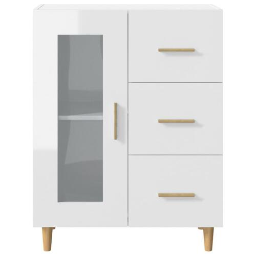Skænk 69,5x34x90 cm konstrueret træ hvid højglans