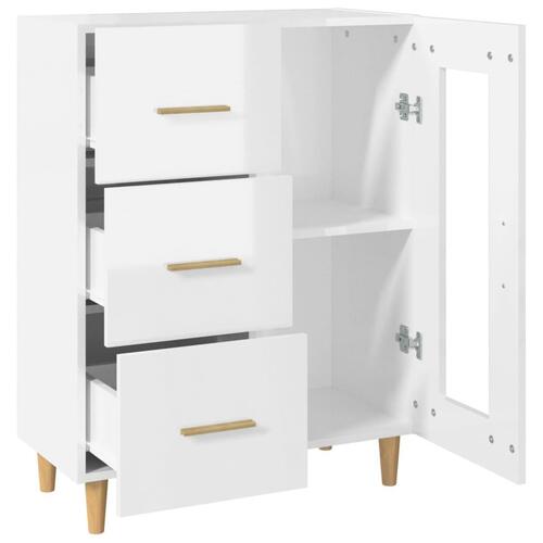 Skænk 69,5x34x90 cm konstrueret træ hvid højglans
