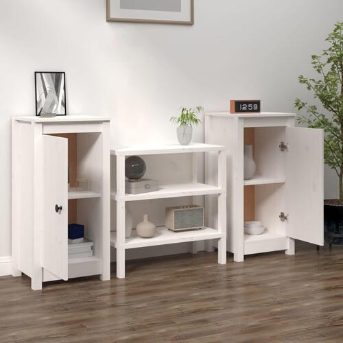 Skænke 2 stk. 39x35x80 cm massivt fyrretræ hvid