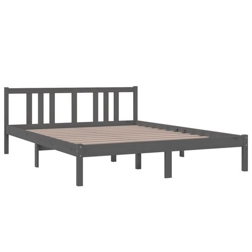 Sengeramme 150x200 cm King Size massivt fyrretræ grå