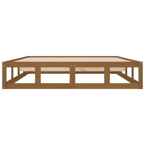 Sengeramme 150x200 cm King Size massivt træ gyldenbrun