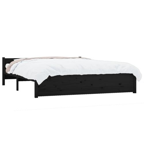 Sengeramme 150x200 cm King Size massivt træ sort