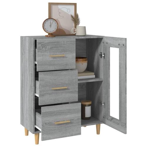 Skænk 69,5x34x90 cm konstrueret træ grå sonoma-eg