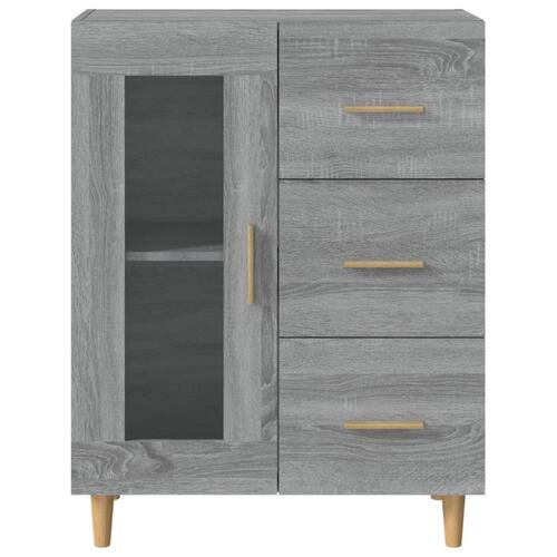 Skænk 69,5x34x90 cm konstrueret træ grå sonoma-eg