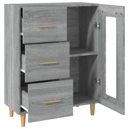 Skænk 69,5x34x90 cm konstrueret træ grå sonoma-eg