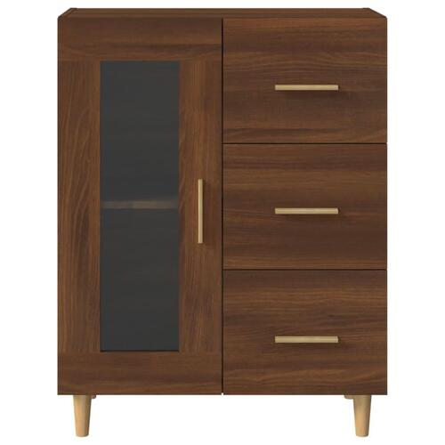Skænk 69,5x34x90 cm konstrueret træ brun egetræsfarve
