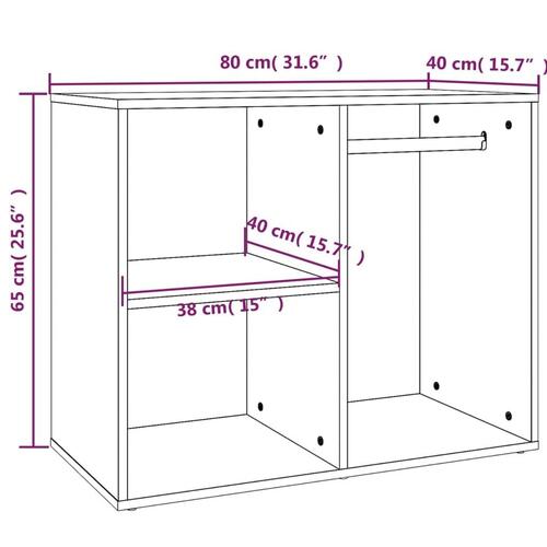 Skab 80x40x65 cm konstrueret træ grå sonoma-eg