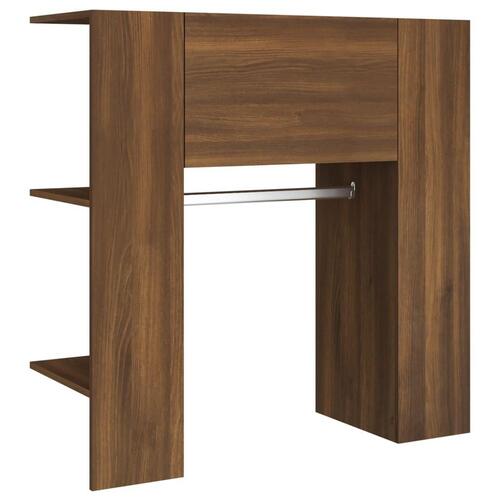 Entrémøbel 97,5x37x99 cm konstrueret træ brun egetræsfarve