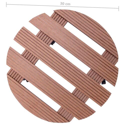 Plantevogne 4 stk. Ø30x7,5 cm WPC brun