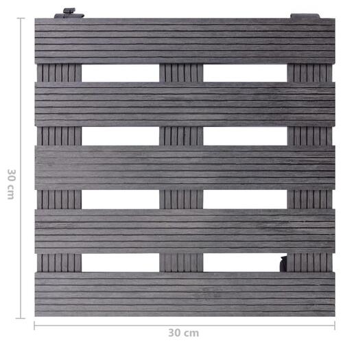 Plantevogne 4 stk. 30x30x7,5 cm WPC grå