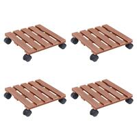 Plantevogne 4 stk. 30x30x7,5 cm WPC brun