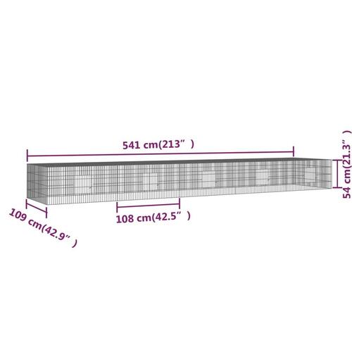 5-panels kaninbur 541x109x54 cm galvaniseret jern