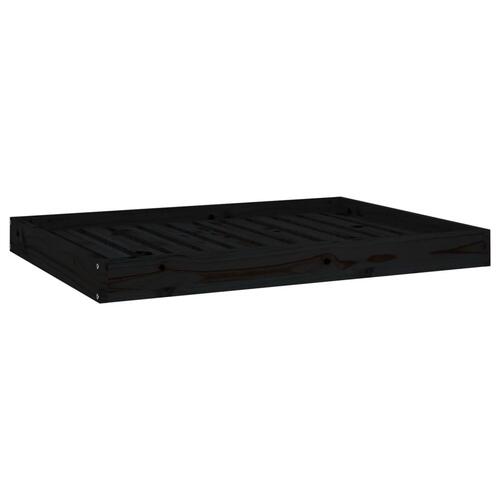 Hundeseng 101,5x74x9 cm massivt fyrretræ sort