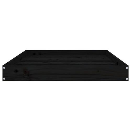 Hundeseng 101,5x74x9 cm massivt fyrretræ sort