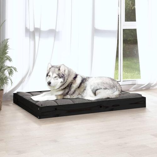 Hundeseng 101,5x74x9 cm massivt fyrretræ sort