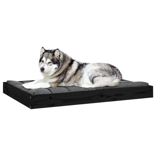 Hundeseng 101,5x74x9 cm massivt fyrretræ sort
