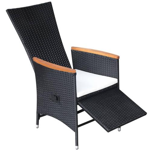 Havelænestole 2 stk. med hynder polyrattan sort
