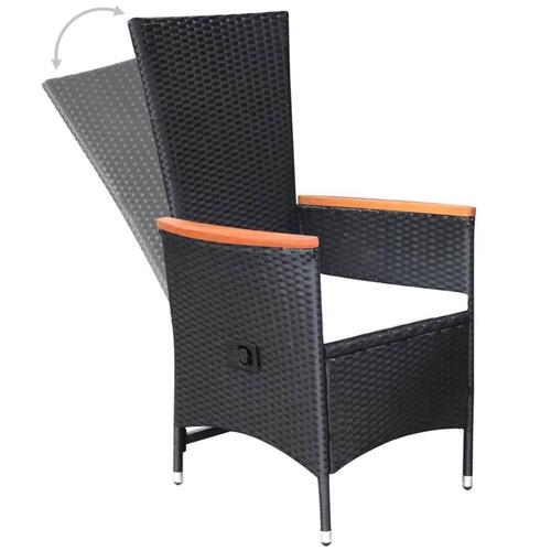 Havelænestole 2 stk. med hynder polyrattan sort