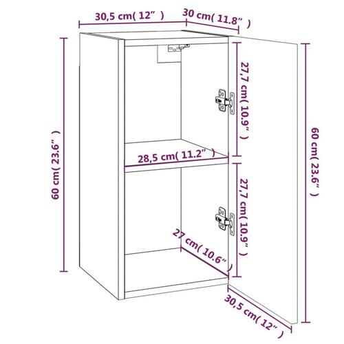 Tv-skabe 7 stk. 30,5x30x60cm konstrueret træ røget egetræsfarve