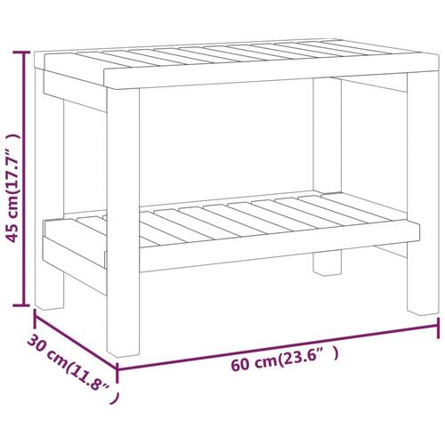 Badeværelsesbord 60x30x45 cm massivt teaktræ