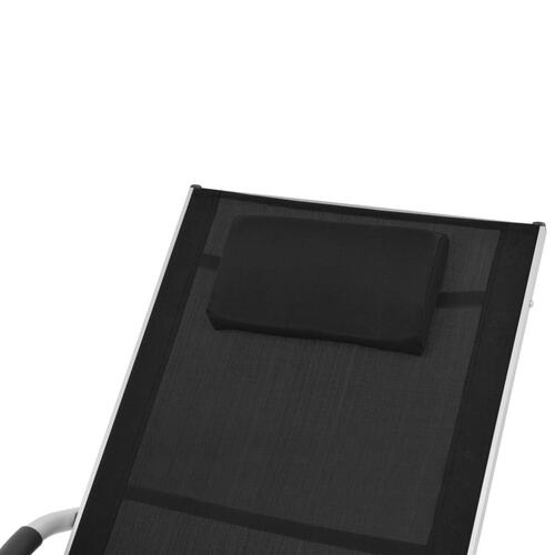 Liggestol med pude aluminium og textilene sort