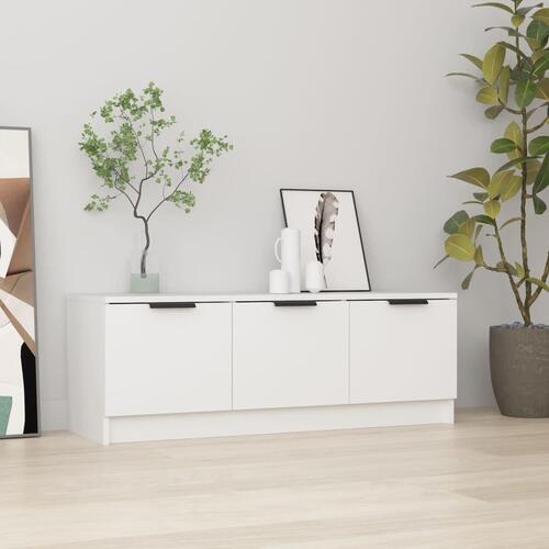 Tv-bord 102x35x36,5 cm konstrueret træ hvid