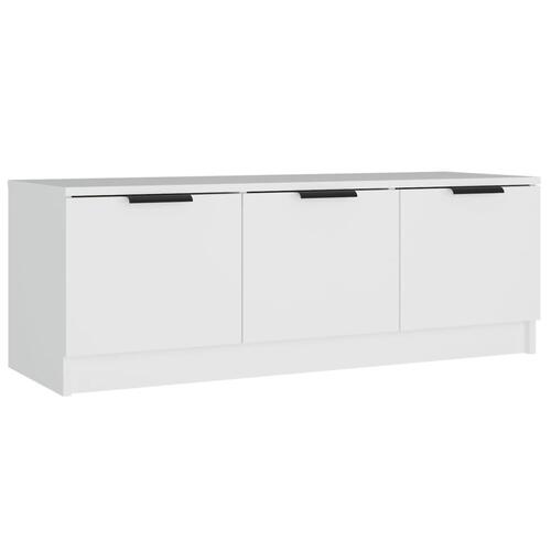 Tv-bord 102x35x36,5 cm konstrueret træ hvid