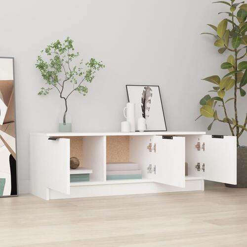 Tv-bord 102x35x36,5 cm konstrueret træ hvid