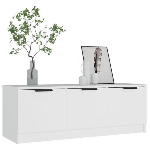 Tv-bord 102x35x36,5 cm konstrueret træ hvid