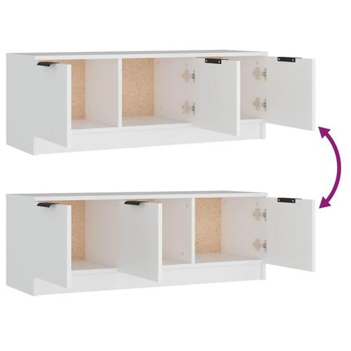 Tv-bord 102x35x36,5 cm konstrueret træ hvid